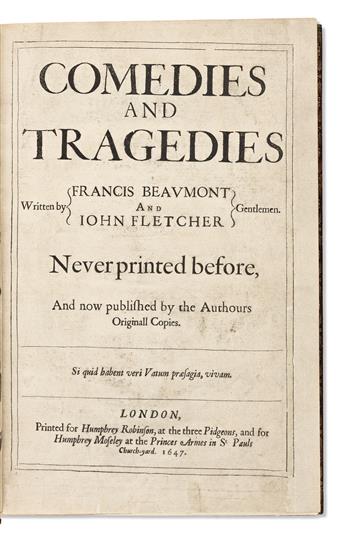 Beaumont, Francis (1584-1616) & John Fletcher. Comedies and Tragedies.